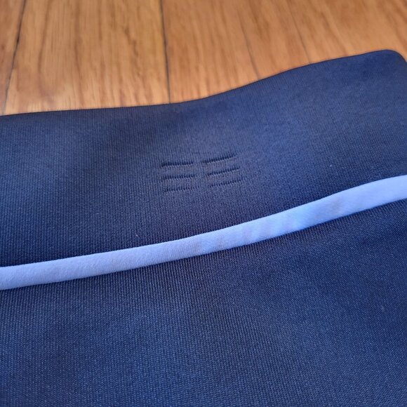 Eloquii 14 Black Pencil Skirt‎ Midi White Stripes Down the Side Stretch - Picture 4 of 5